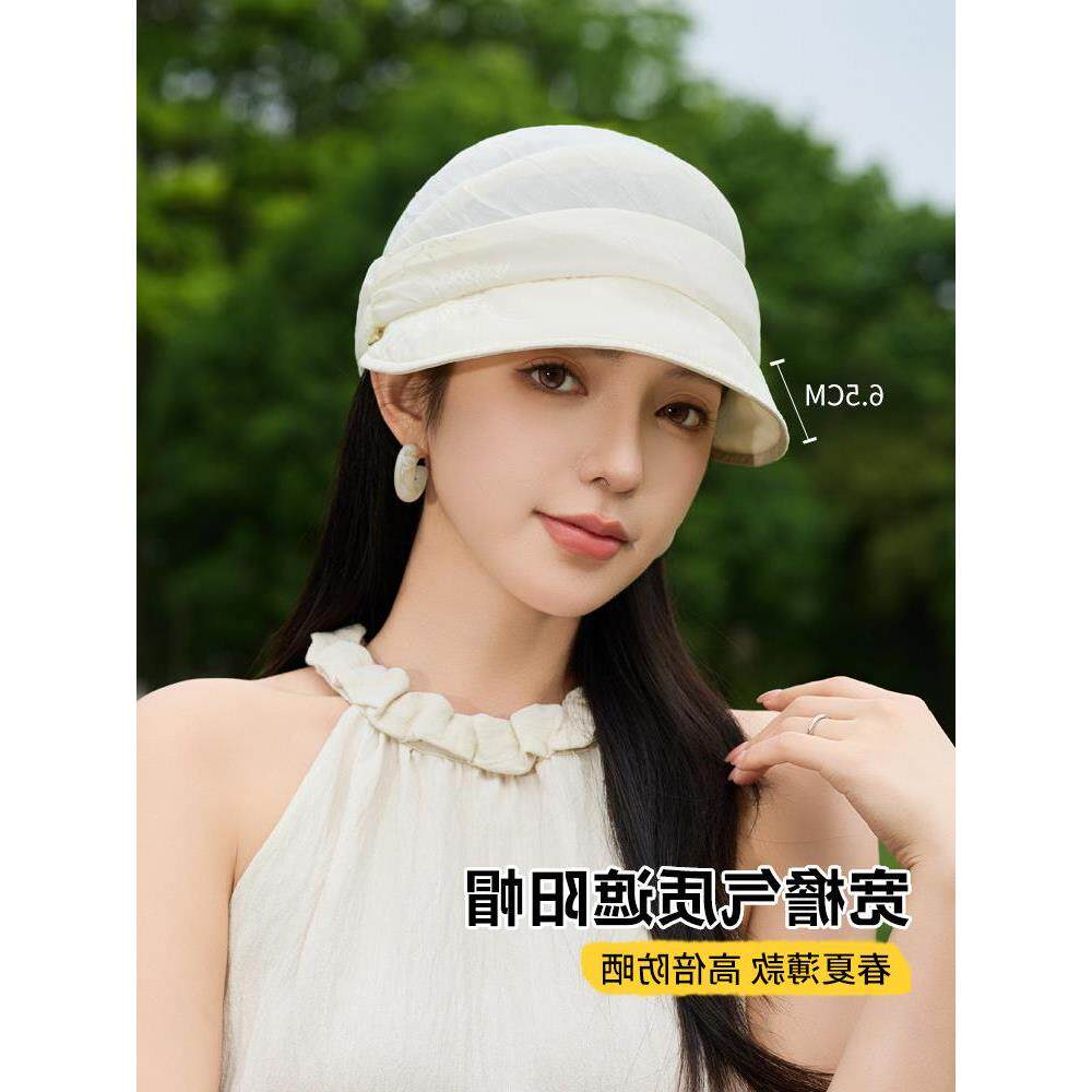 夏季轻薄透气显优雅防晒鸭舌帽