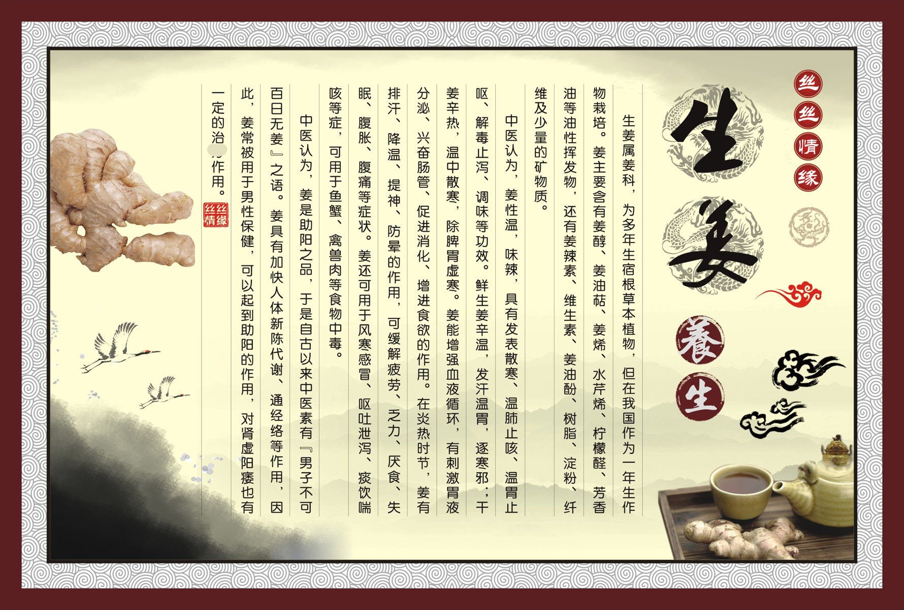 767中医养生文化生姜洗头疗的好处功效作用1525海报印制展板喷绘