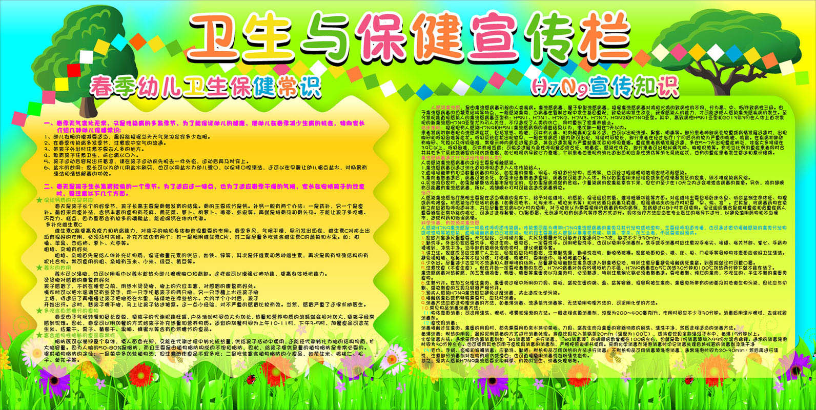 712画布海报展板喷绘素材贴纸569幼儿园卫生保健宣传栏