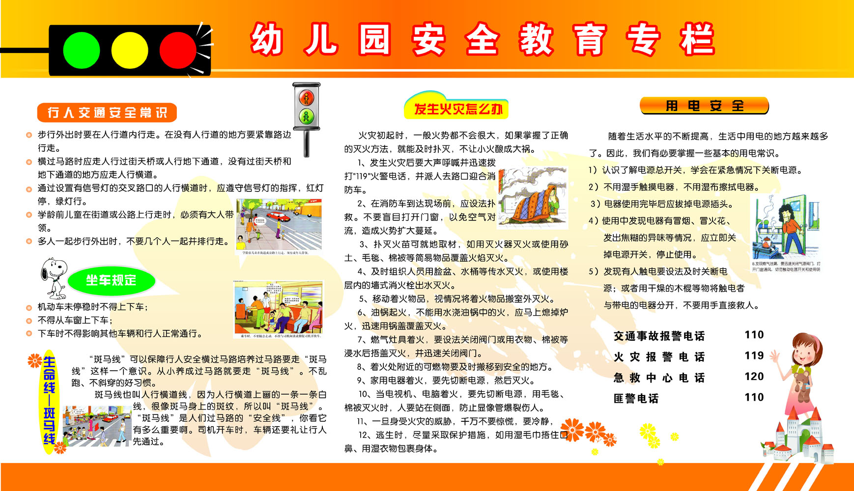 610画布海报展板喷绘素材贴纸641幼儿园安全教育专栏