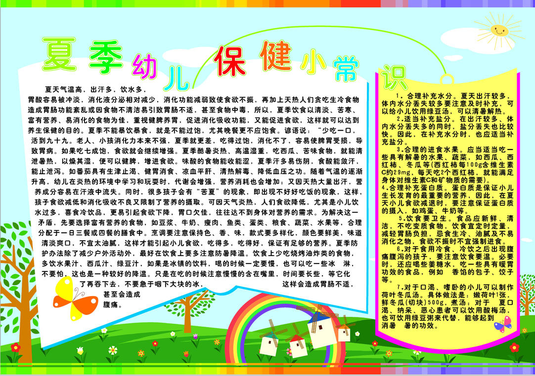 620画布海报展板喷绘素材贴纸515夏季儿童幼儿保健小常识1