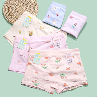 6条包邮爱念棉质女童内裤卡通平角短裤A类居家健康抑菌面料M-5XL