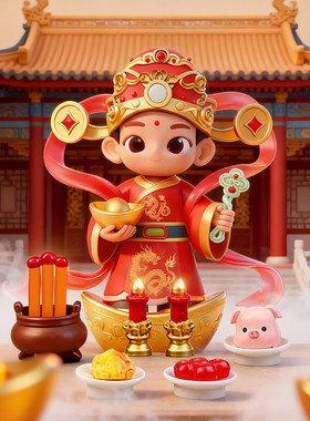 马年新年国潮招财小财神手办摆件开运招财吉祥物新年礼物伴手礼
