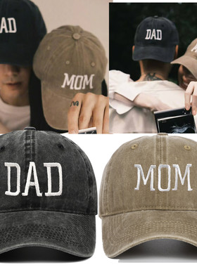 亚马逊热卖水洗棉DAD MOM 刺绣棒球帽复古运动休闲鸭舌帽潮太阳帽