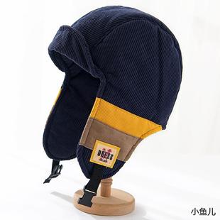 灯芯绒雷锋帽男加厚飞行员帽子女东北防寒帽护耳保暖大头围冬季