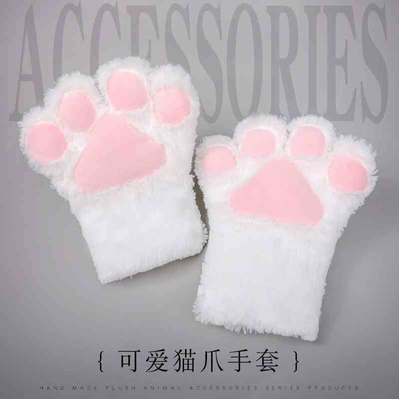 可爱系毛绒cosplay表演猫咪手套