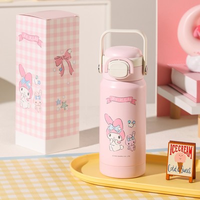 杯具熊儿童保温杯双饮吸管水杯