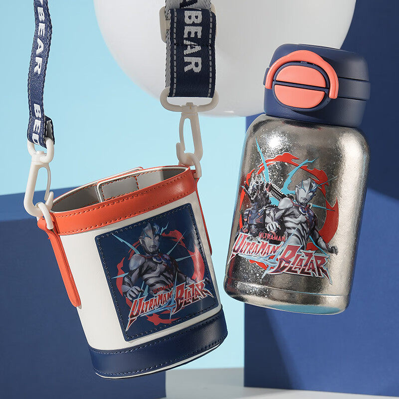 杯具熊开口笑双饮纯钛杯儿童保温杯学生吸管水杯可爱学生上学水壶,餐饮具,保冷/保温杯,淘宝优惠券,粉丝福利购,淘宝优惠卷