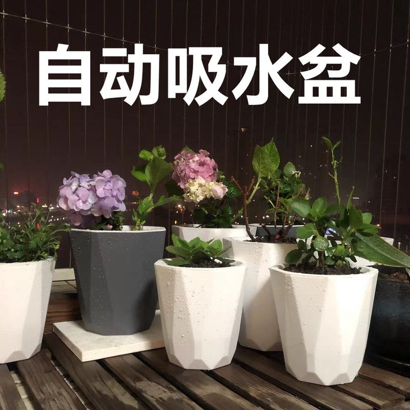 懒人吸水花盆双层干湿分离