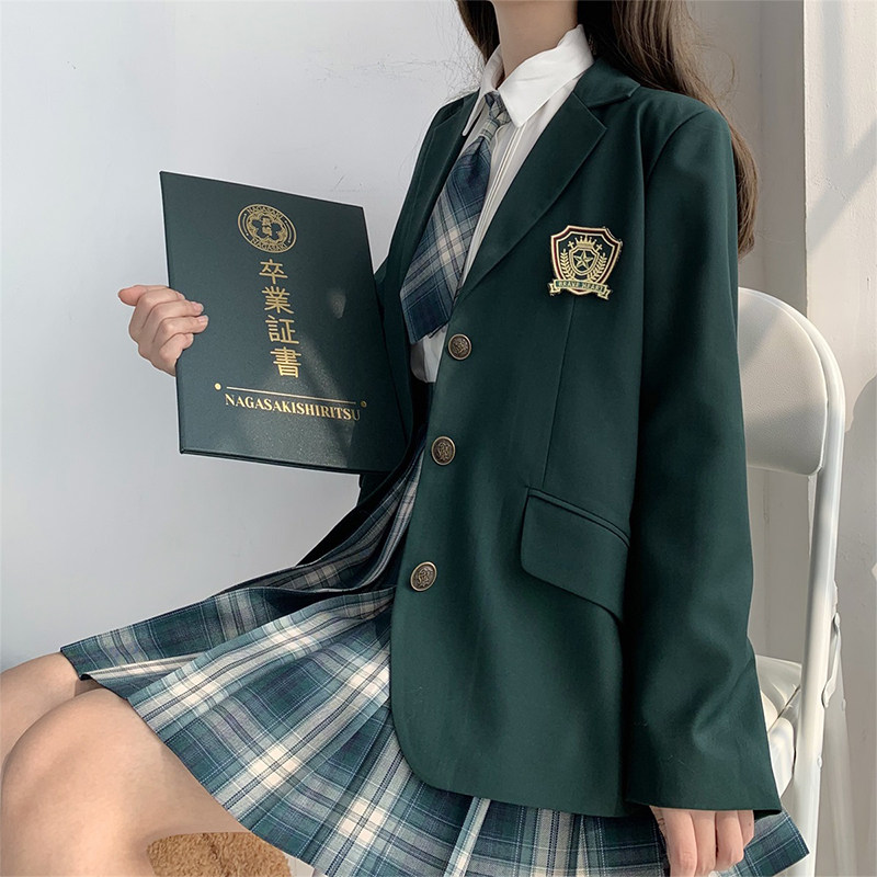 原创正版日系基础款日常西式JK制服校供感三粒扣西服外套女春秋