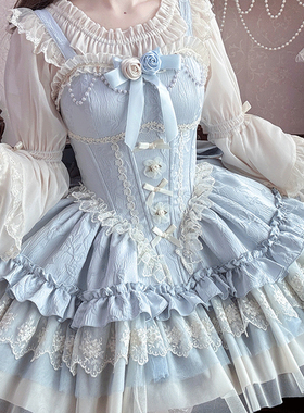 原创正版 织锦园 浮光浅梦JSK芭蕾风狗短洛丽塔日常Lolita连衣裙