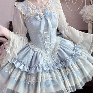 原创正版 织锦园 浮光浅梦JSK芭蕾风狗短洛丽塔日常Lolita连衣裙
