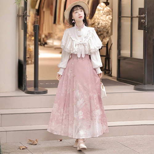 原创春夏新中式汉服马面裙套装