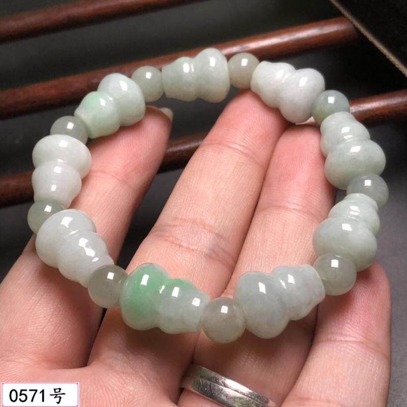 福禄双全 正品天然缅甸翡翠A货葫芦手链有福有禄手串男女玉石珠链