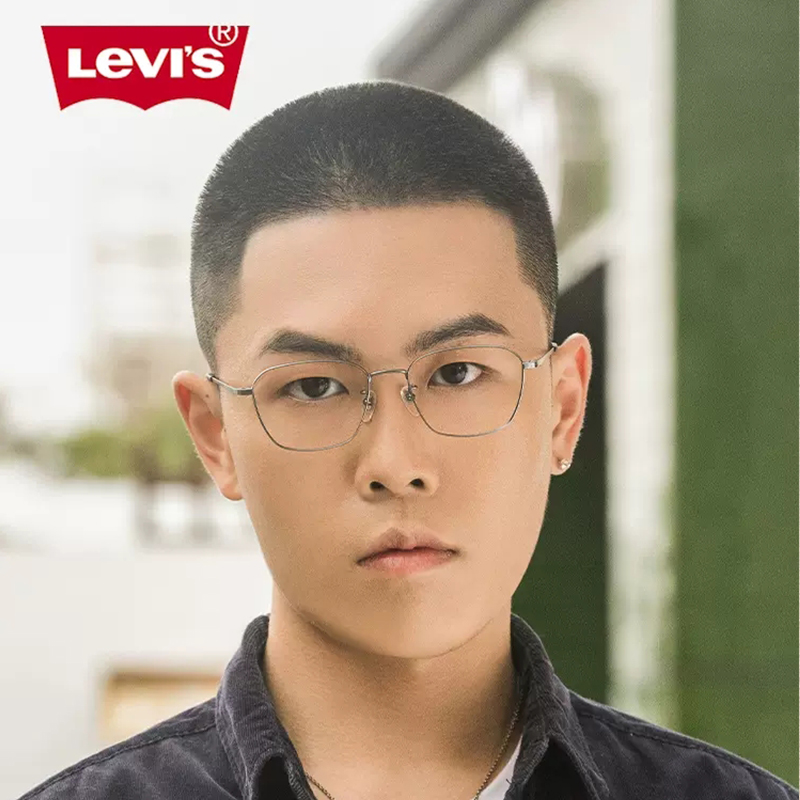 Levis李维斯眼镜框商务方形框架男超轻钛材可配度数防蓝光 LV7078