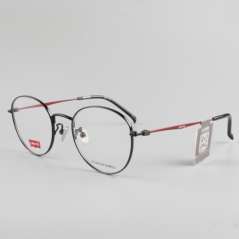 Levis李维斯纯钛眼镜框男女复古文艺超轻圆框近视镜架学生LV7006
