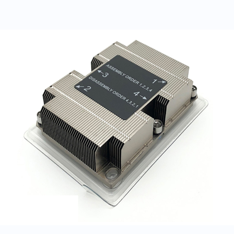 COOLSERVER金钱豹LGA3647长方形被动1U超薄CPU散热器风扇4热管R77