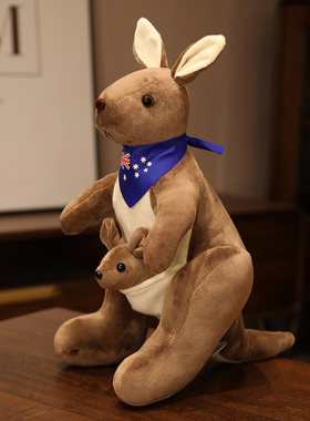 澳大利亚小袋鼠宝宝母子玩偶儿童毛绒玩具布娃娃公仔布偶摆件动漫