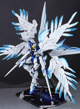 千手万代冰蓝MG新飞翼零式改KA卡版天使掉毛高达拼装模型可变形