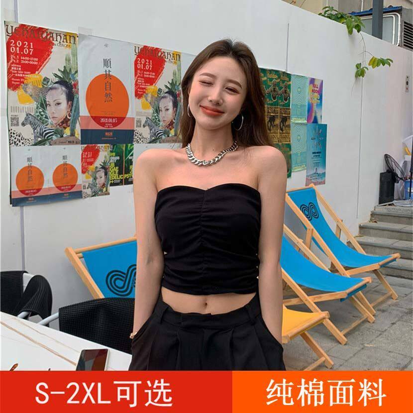 抹胸小背心一字露肩无吊带上衣欧美辣妹纯欲美背裹胸外穿西服内搭