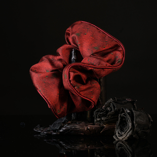 绘间真丝【荆棘玫瑰-发圈】玫瑰法式大肠圈发饰安可拉红色发圈