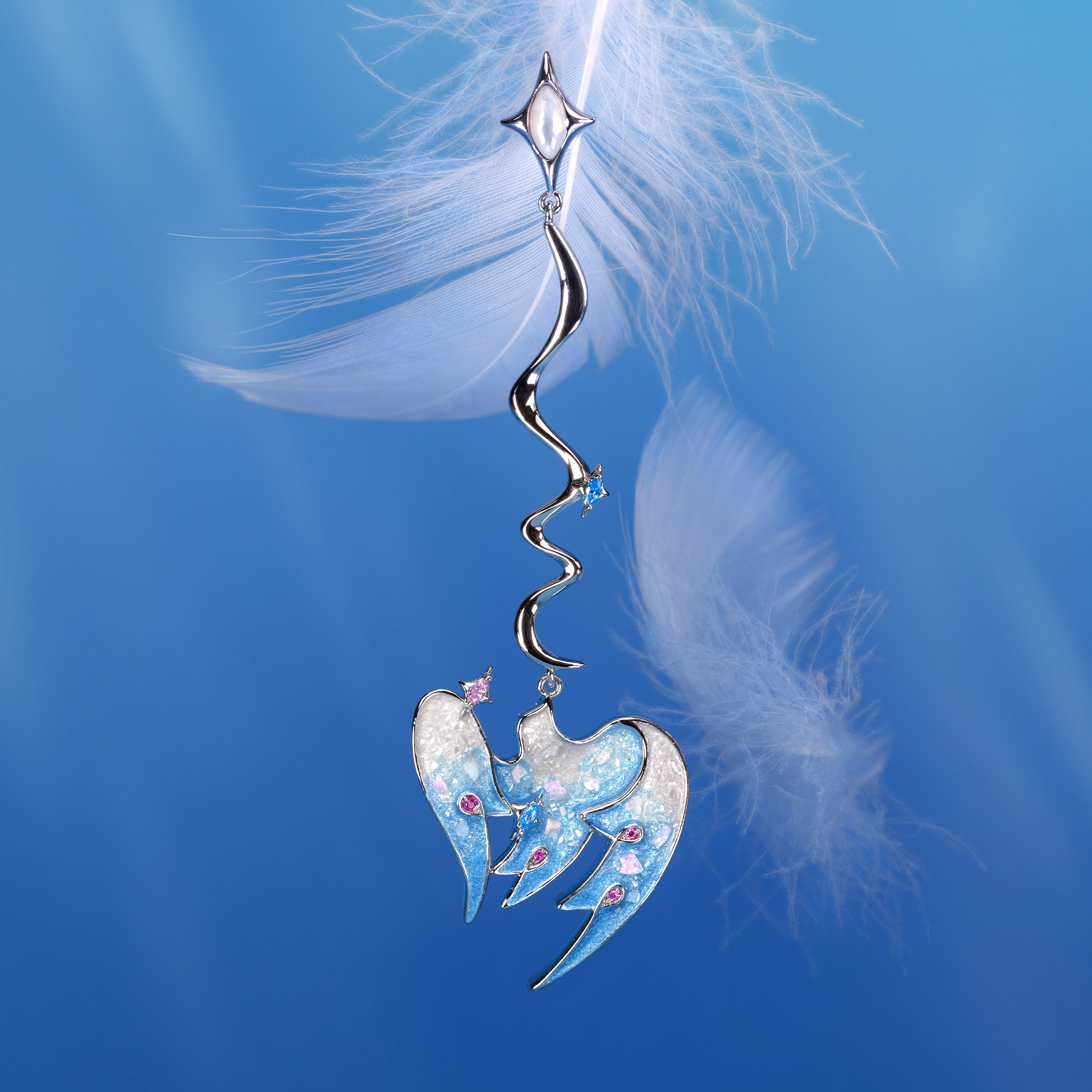 手绘饰品度假气质鸽子趣味耳环