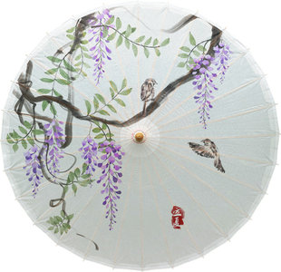 新款泸州油纸伞汉服装饰走秀道具拍照摄影收藏舞蹈紫藤花开晴雨伞