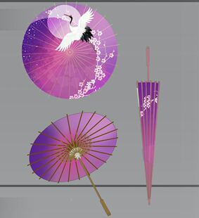 定制新古典油纸伞汉服走秀舞蹈拍照摄影道具装饰吊顶收藏鹤影梅花