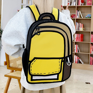 羽毛球包学生男女大容量立体漫画风书包二次元卡通儿童个性双肩包