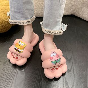 可爱踩屎感拖鞋女2025新款情侣家居室内防滑防臭学生凉鞋女款外穿