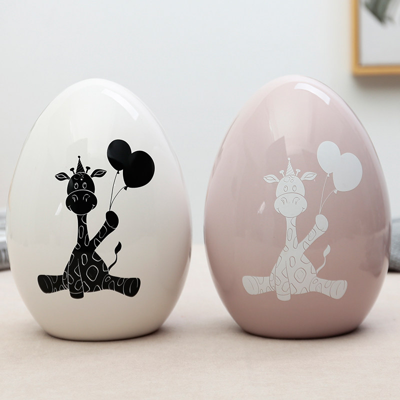 陶瓷扑满情侣存钱罐只进不出创意储钱罐硬币卡通女儿童储蓄罐可取