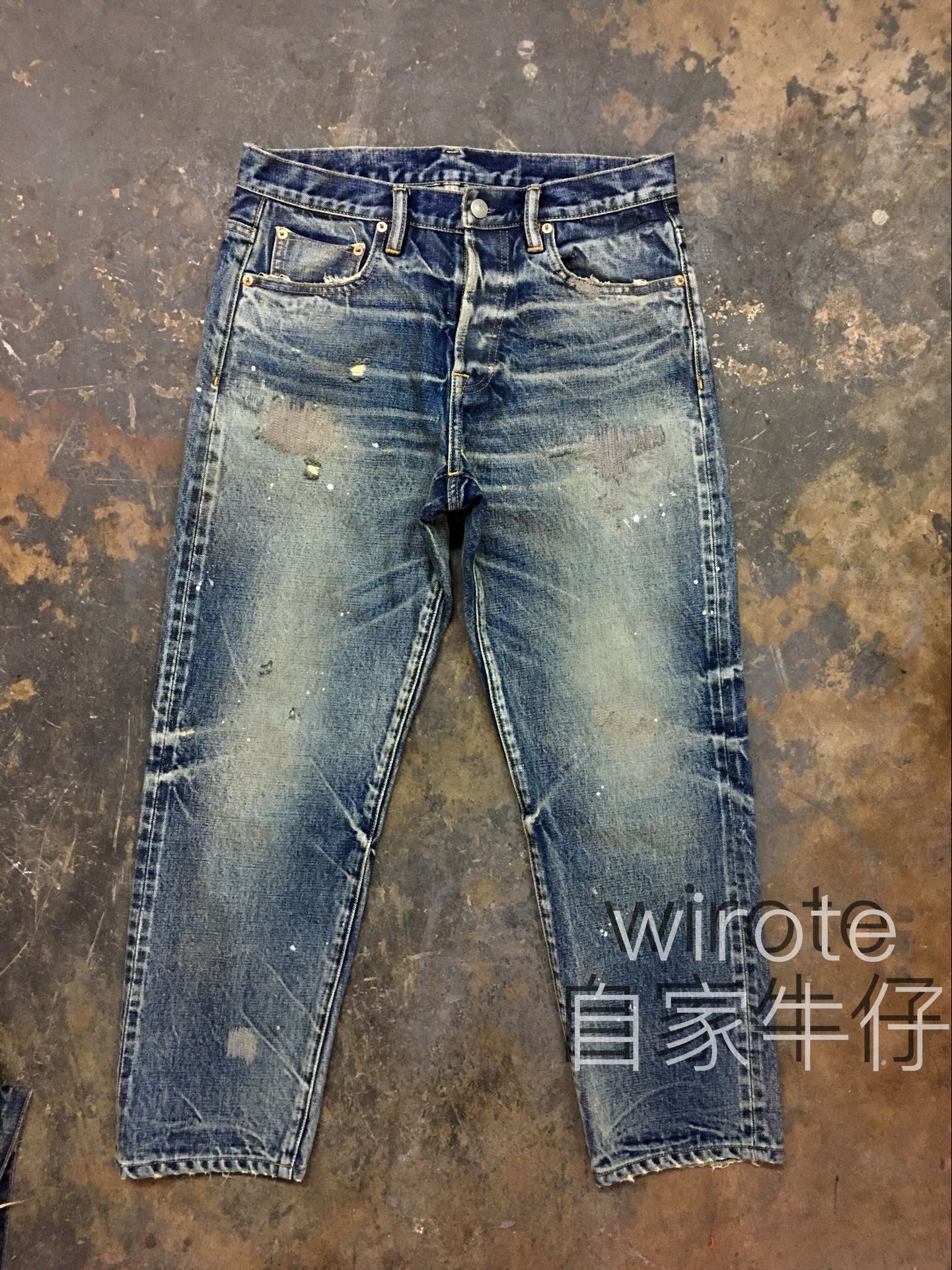 WIROTE/威洛 自家牛仔九分赤耳牛仔裤 MADNESS 四周年  18ss 男装 牛仔裤 原图主图