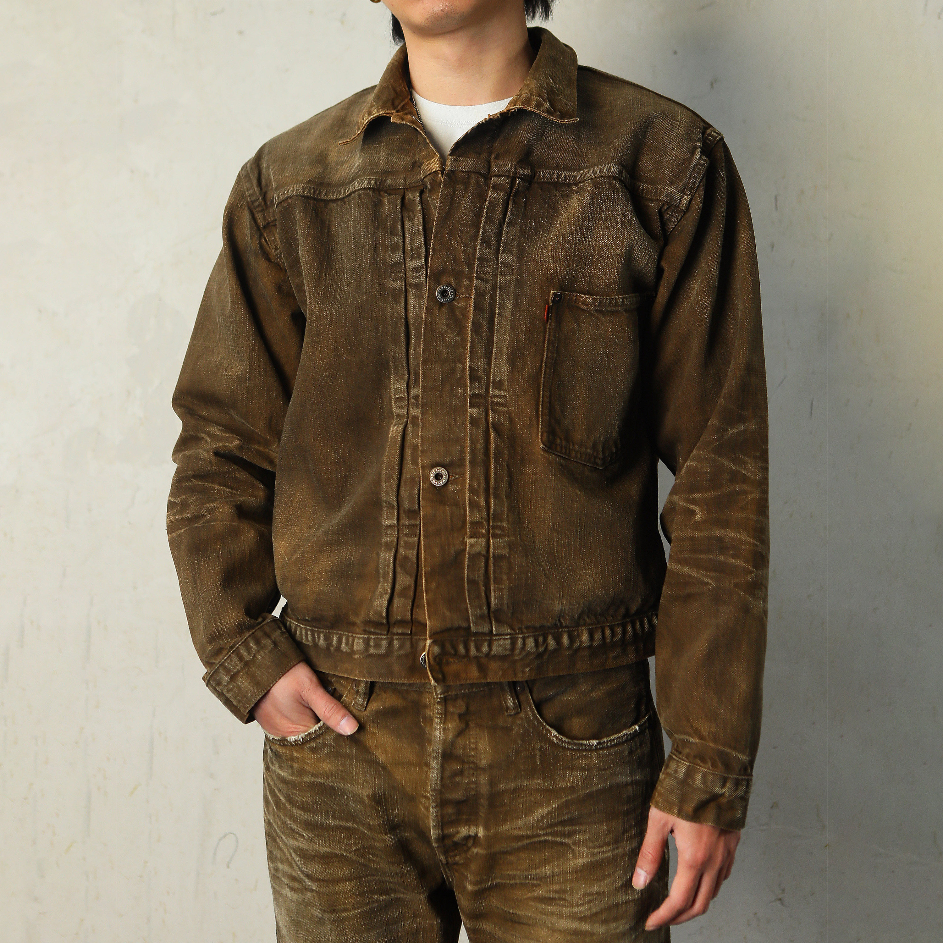 WIROTE威络 咖色泥染四扣大战 TYPE I 合身正肩短款牛仔夹克外套,男装,牛仔外套,淘宝优惠券,粉丝福利购,淘宝优惠卷