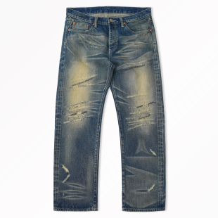 宽松直筒镶边棉质牛仔裤 WIROTE威络 Denim Savage Wolverine