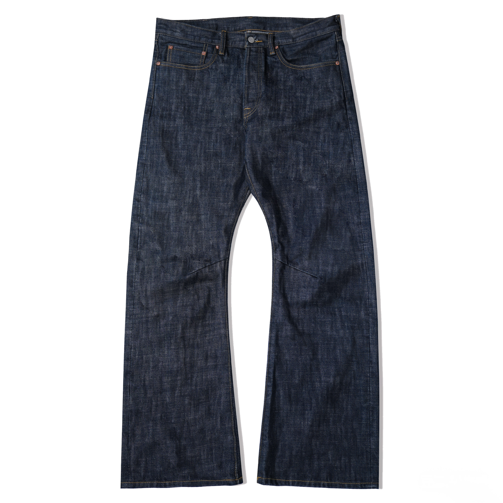 WIROTE威络 修身微喇版型 02打褶镶边 原色原牛棉质赤耳牛仔裤