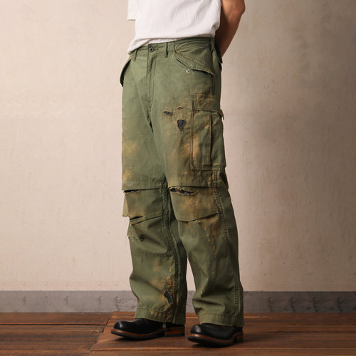 苔痕与羊皮信M65 CARGO PANTS双膝补丁工装宽松阔腿裤 WIROTE威络