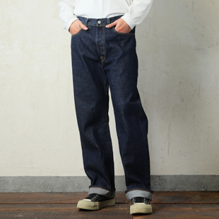 WIROTE威络 正蓝调官脱原牛 宽松直筒 日产贝原赤耳牛仔裤14.5OZ
