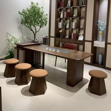 茶桌2025新款高端茶桌家用实木北美黑胡桃木宋氏美学宋代现代