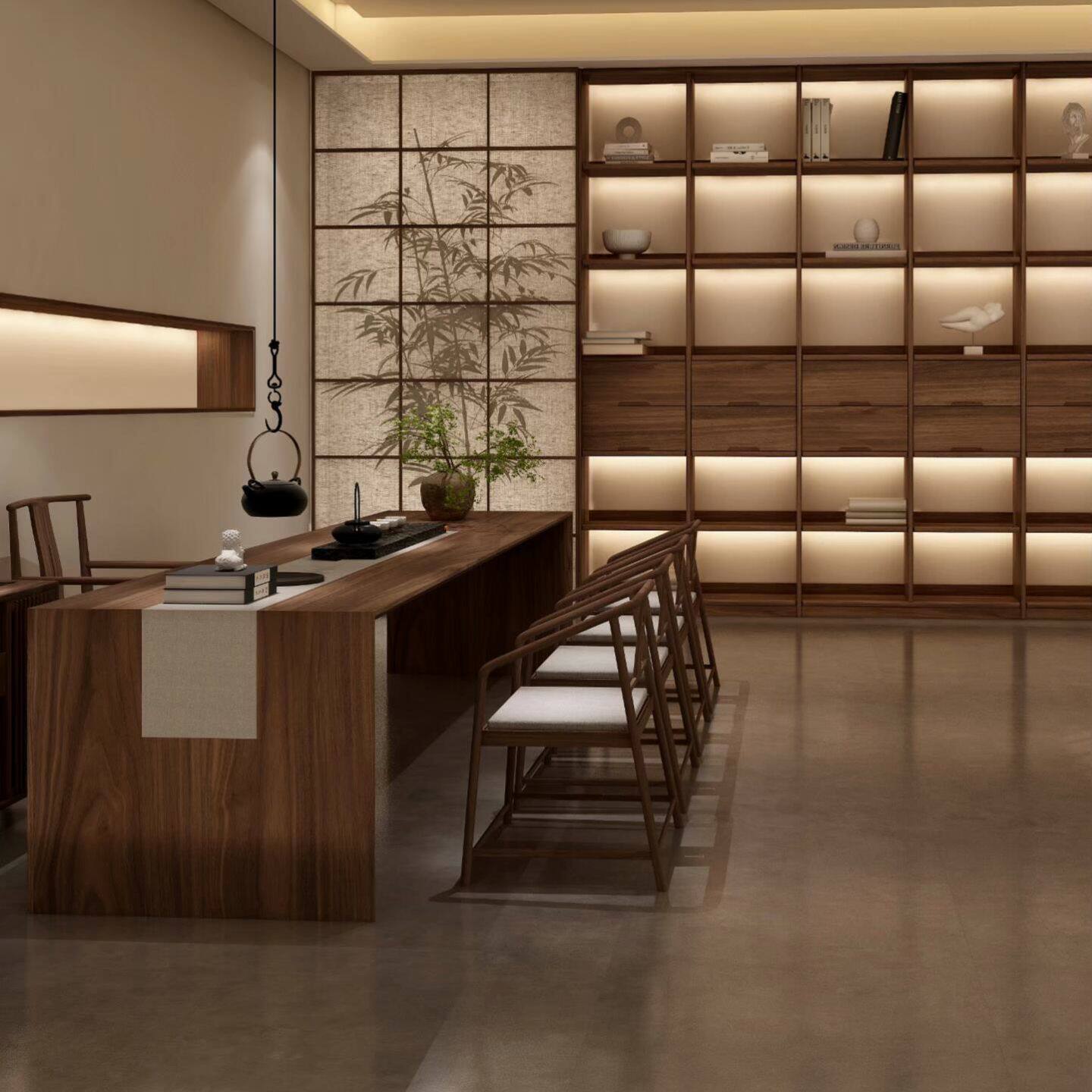 新中式实木茶桌椅组合黑胡桃木功夫泡茶台办公室茶室禅意家具