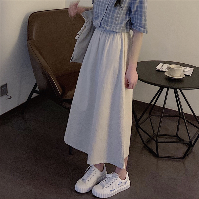 Real price ~ versatile simple cotton and hemp skirt