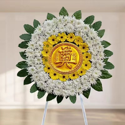 丧事白事祭奠落葬殡仪馆白菊花鲜花花圈