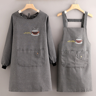 棉布围裙厨房专用家用2025新款罩衣时尚女防油透气做饭工作服男士