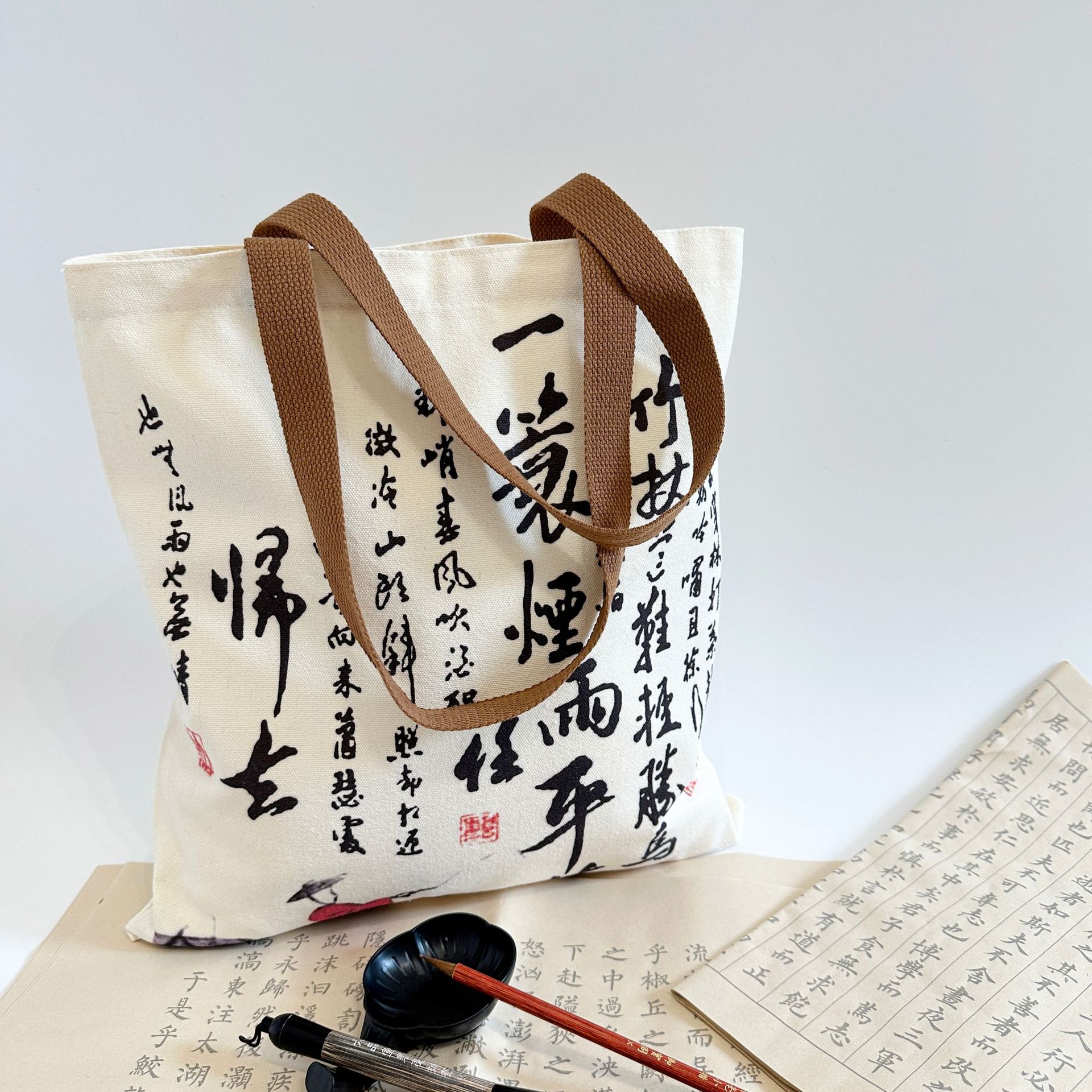 帆布包女斜挎ins春夏文艺上课通勤包包女学生简约2025帆布百搭容