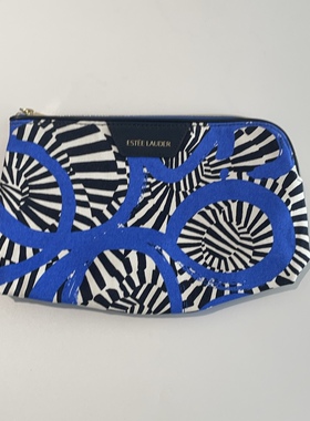国内现货 Estee Lauder雅斯兰黛化妆包收纳包正品蓝色印花