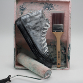 休闲鞋 板鞋 重工机车男鞋 果实谧语原创简约笔触涂鸦做旧高帮帆布鞋