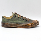 硫化鞋 果实谧语原创手工做旧低帮帆布鞋 时尚 男女个性 工业复古潮鞋