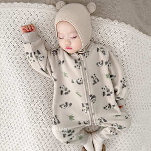 婴儿外出服连体衣超萌卡通摇粒绒爬服哈衣休闲舒适宝宝衣服春秋