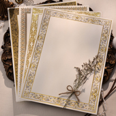 现货Echoes出口欧洲烫金压纹奖状婚书复古花纹古典A4信纸证书内芯