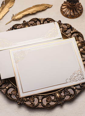 现货Echoes复古珠光浮雕烫金欧式留言表白手帐祝福信纸贺卡A5信封