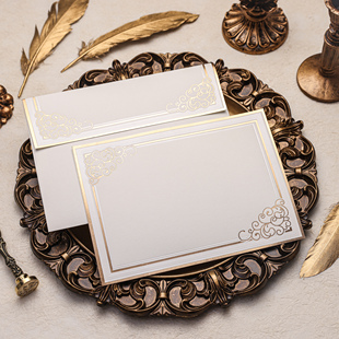 现货Echoes复古珠光浮雕烫金欧式留言表白手帐祝福信纸贺卡A5信封